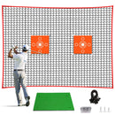 Golf Practice Barrier Net 10x15ft, Golf High Impact Ball Hitting Net Containment with Mat and Tees Heavy Duty for Training Hockey Baseball Soccer Volleyball (10x15 ft)
