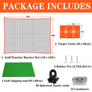 Golf Practice Barrier Net 10x15ft, Golf High Impact Ball Hitting Net Containment with Mat and Tees Heavy Duty for Training Hockey Baseball Soccer Volleyball (10x15 ft)