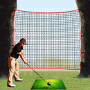 Golf Practice Barrier Net 10x15ft, Golf High Impact Ball Hitting Net Containment with Mat and Tees Heavy Duty for Training Hockey Baseball Soccer Volleyball (10x15 ft)