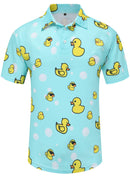 Men’s Bubble Duck Golf Polo – Short Sleeve Fun Print Shirt
