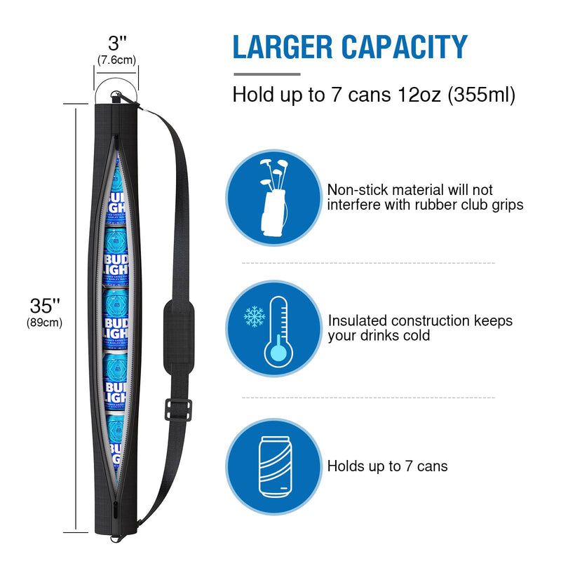 Golf Bag Beer Cooler Sleeve – Fits 7 Cans, Insulated & Portable