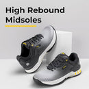 FitVille Mens Golf Shoes Extra Wide Fit Casual Sneakers Water Resistant Non Slip Outdoor Spiked Trainers for Golf Training, Grey, X-Wide