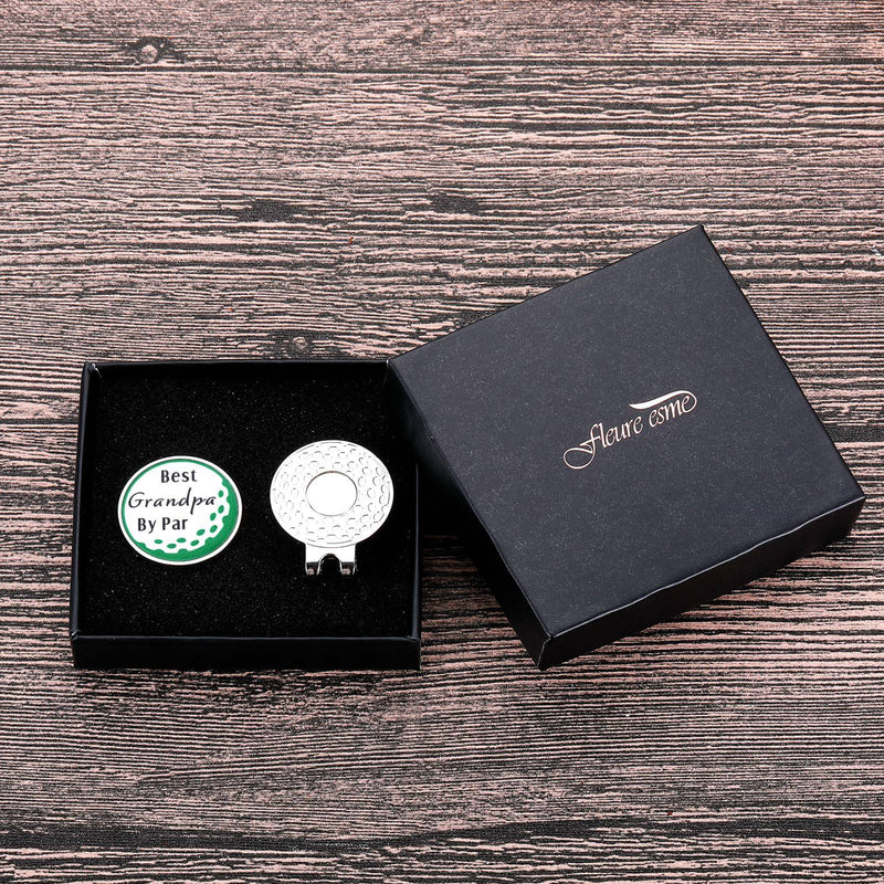 Golf Ball Marker for Grandpa Gold Gifts for Men Fathers Day Dad Gifts for Grandpa Best Grandpa By Par Golf Ball Magnetic Hat Clip Golf Accessories Gifts for Golfers Grandpa Retirement Golf Gifts Men