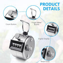 flintronic 2PCS Hand Tally Counter, 4-Digit Mechanical Palm Click Counter, Metal Hand Held Counter Clicker, Count to 9999, with Finger Ring Hoop Holder, for Counting/Golf/School/Sports Events Scoring