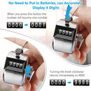 flintronic 2PCS Hand Tally Counter, 4-Digit Mechanical Palm Click Counter, Metal Hand Held Counter Clicker, Count to 9999, with Finger Ring Hoop Holder, for Counting/Golf/School/Sports Events Scoring