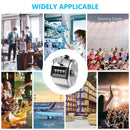 flintronic 2PCS Hand Tally Counter, 4-Digit Mechanical Palm Click Counter, Metal Hand Held Counter Clicker, Count to 9999, with Finger Ring Hoop Holder, for Counting/Golf/School/Sports Events Scoring