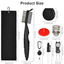 flintronic Golf Accessories, Golf Towel for Golf Bags with Clip Pitch Mark Repair Tool, Golf Club Cleaner, Foldable Divot Repair Tool with Golf Marker, 7-Piece Golf Gifts Set