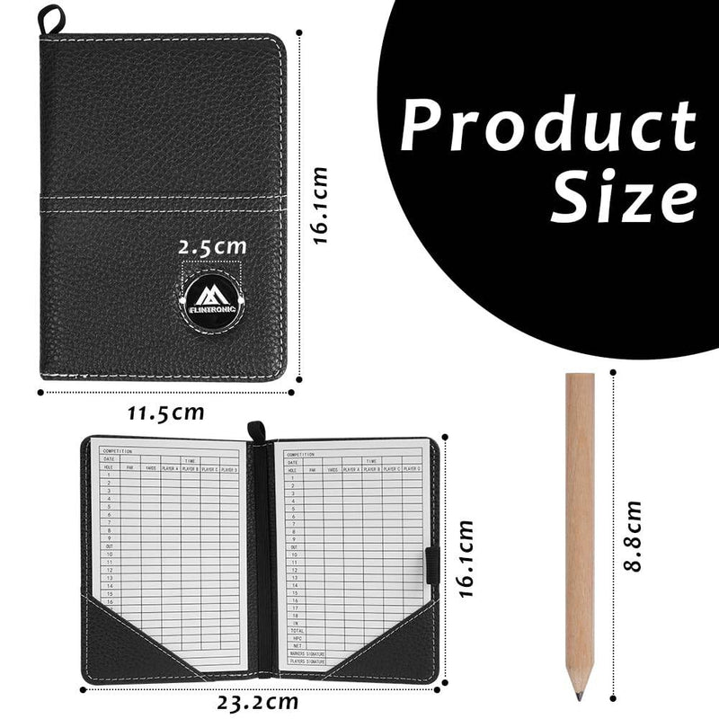 flintronic Scorecard Holder, Golf Scorecard Holder Waterproof, Leather Golf Score Card Wallet with Pen, Golf Scorecard Cover Leather Scorecard for Golf Score Cards Men & Women