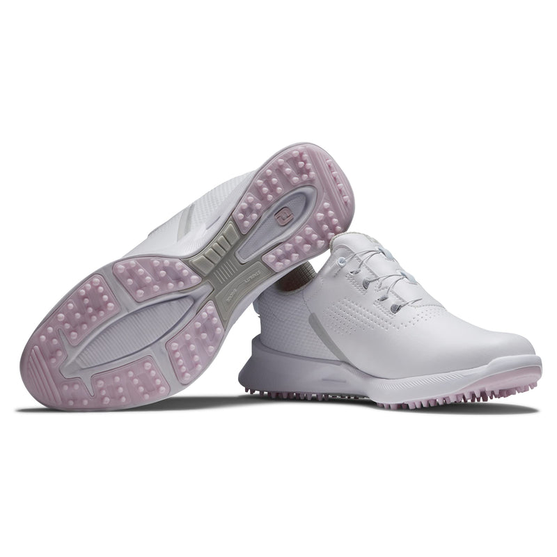 FootJoy 92370070M Women's Fuel BOA Golf Shoe, White/White/Pink