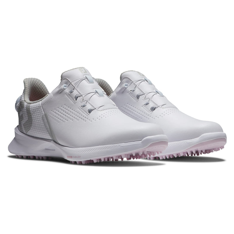 FootJoy 92370070M Women's Fuel BOA Golf Shoe, White/White/Pink