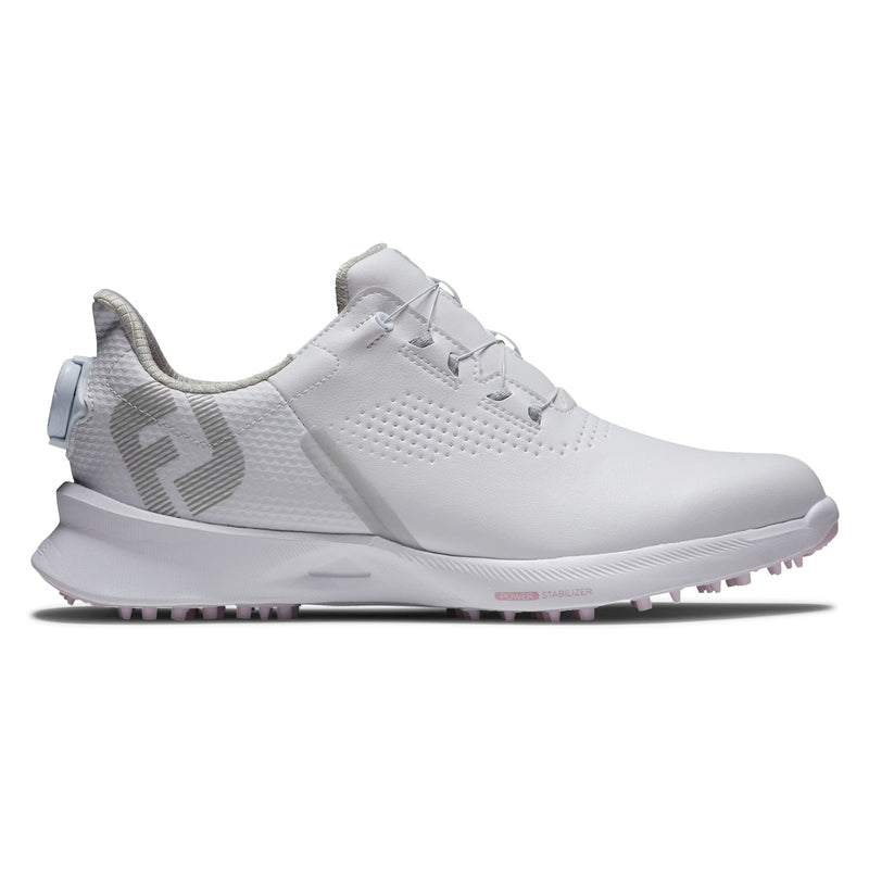 FootJoy 92370070M Women's Fuel BOA Golf Shoe, White/White/Pink