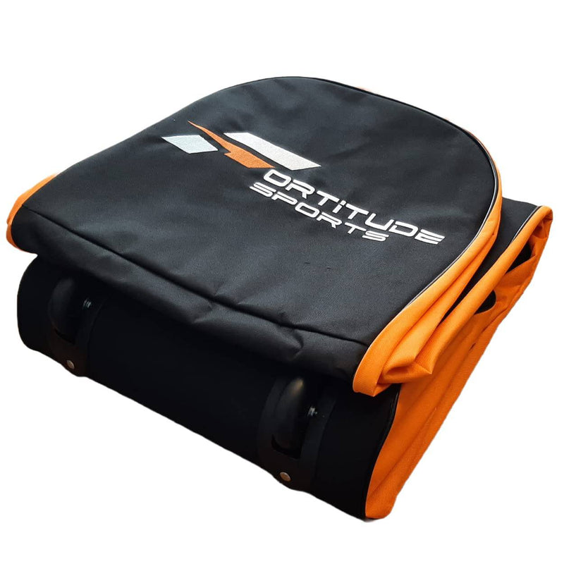 Fortitude Sports Golf Travel Bag, Golf Travel Case With Wheels, Thick Nylon Wheeled Waterproof Durable Protective Golf Flight Bag Cover 133cm x 37cm x 28cm (Black/Orange)