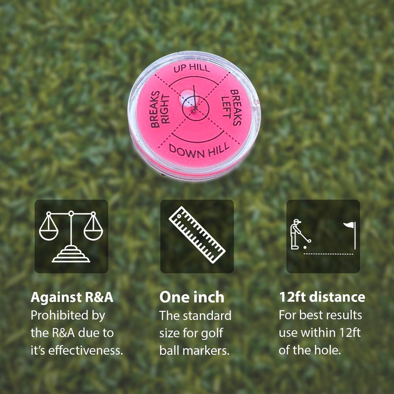 Fraser Fitness Golf Green Reader Level Ball Marker with High Precision Putting Green Reading Aid | Level Head Golf Marker With Bubble Level | True Aim Ball Marker Golf Accessories for Men (Red)