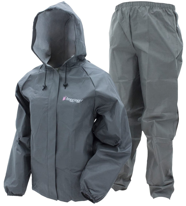 FROGG TOGGS Women's Ultra-lite2 Waterproof Breathable Protective Rain Suit One Piece, Carbon