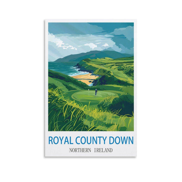 FZYUEN Royal County Down Northern Ireland Vintage Travel Posters Golf 08x12inch(20x30cm) Canvas Wall Art Prints for Wall Decor Room Decor Bedroom Decor
