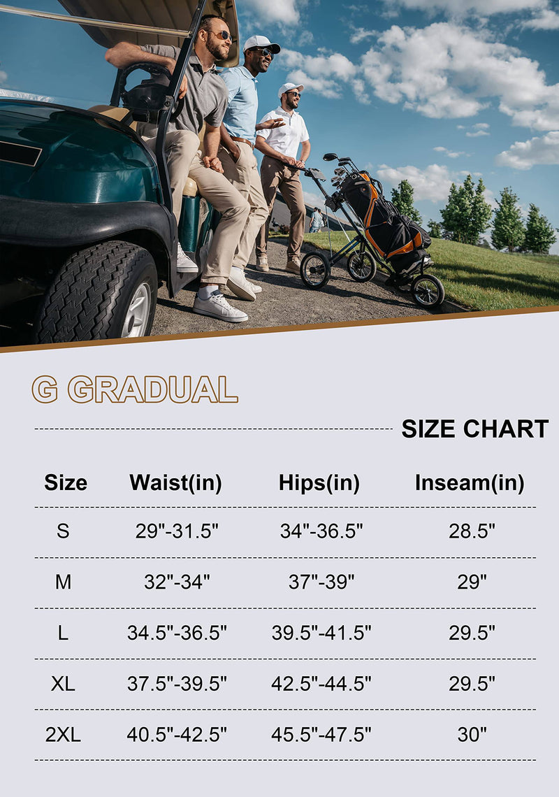 G Gradual Men's Golf Joggers Pants with Zipper Pockets Stretch Sweatpants Slim Fit Track Pants Joggers for Men Work Running, Black