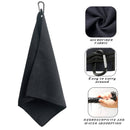 GEEORZO Golf Accessories, Retractable Golf Club Brush, Foldable Golf Divot Repair Tool, Microfiber Golf Towel for Golf Bags with Clip (Black)