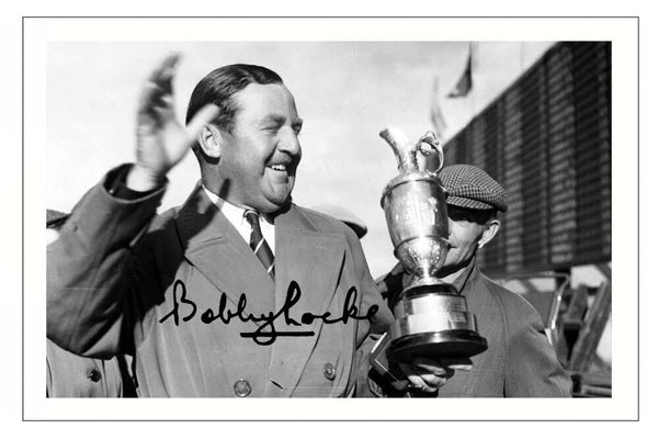 Bobby Locke Signed 12x8 Inch Photo Print Pre Printed Signature Golf Autograph Gift Artwork, Wall Art