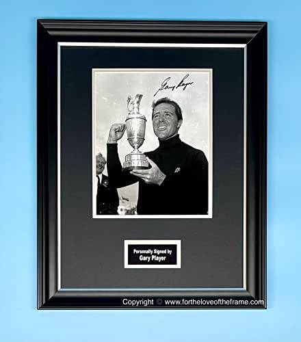 Gary Player Stunning Hand Signed Autograph Memorabilia Golf Photo In Luxury Handmade Wooden Display & AFTAL Certificate of Authenticity