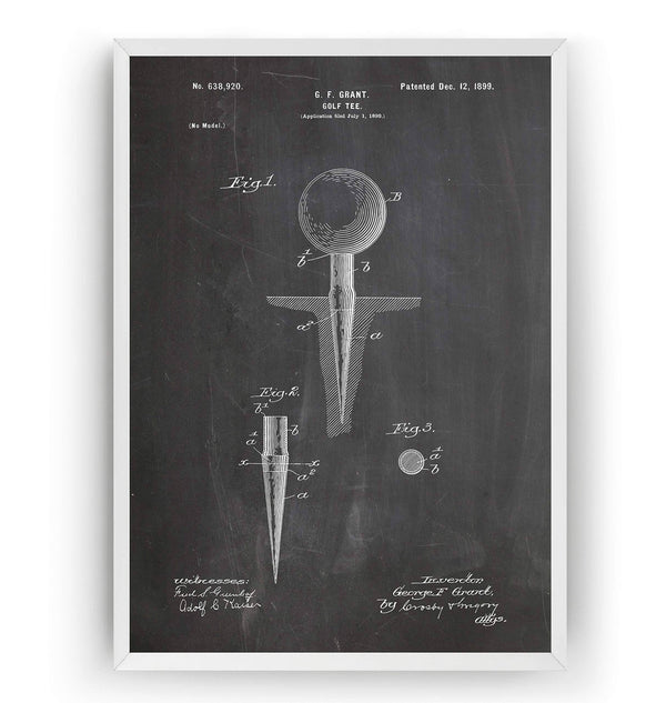 Magic Posters Golf Tee 1899 Patent Print - Golfer Sports Gift Fathers Dad Vintage Men Women Blueprint Wall Poster Art Decor - Frame Not Included