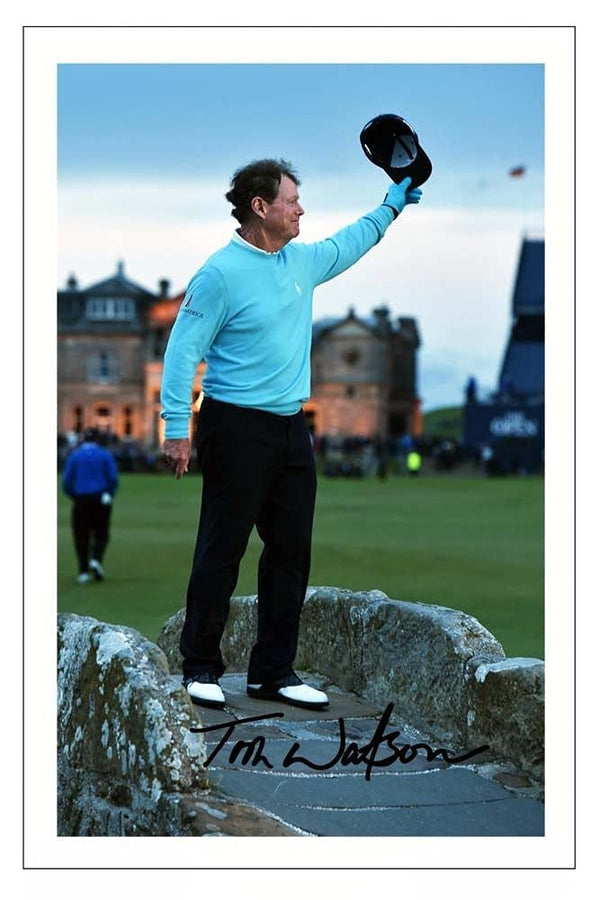 Tom Watson Signed 12x8 Inch Photo Print Pre Printed Signature The Open Golf Farewell Autograph Gift