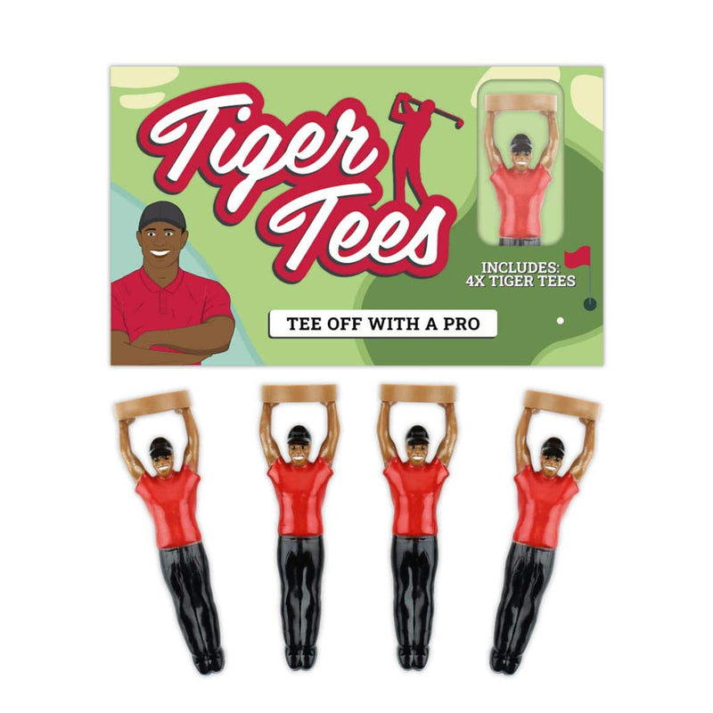 Gift Republic Unisex 4-pack Tiger Golf Tees 4 Pack, Multi-coloured, One Size UK