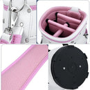 Golf Bag for Ladies, Lightweight Golf Standard Bag for Women, Portable Sunday Bag with 5-Way Divider 、Rain Cover & Shoulder Strap (Color : Pink)