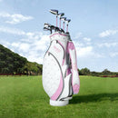 Golf Bag for Ladies, Lightweight Golf Standard Bag for Women, Portable Sunday Bag with 5-Way Divider 、Rain Cover & Shoulder Strap (Color : Pink)