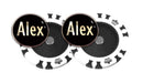 Personalised Magnetic Poker Chip Golf Ball Markers (Black & White Chip, Gold on Black)