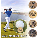 Adult Humor Novelty Golf Ball Markers Funny Golf Ball Marker for Men with Funny Words Unique Golf Gag Gifts for Men or Women Golfers On-Course Accessories