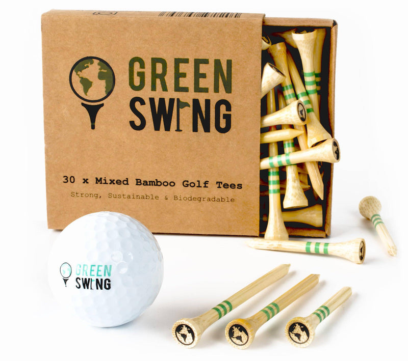 Bamboo Golf Tees Mixed Sizes | Strong Sustainable Biodegradable | 30pcs