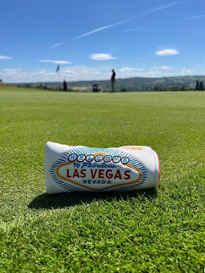 BLADE STYLE GOLF PUTTER HEADCOVER. LAS VEGAS WHITE DESIGN.