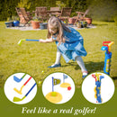 Kids Golf Club Set Garden Plastic Toy Cart Caddy Balls Bag Summer Beach Outdoor