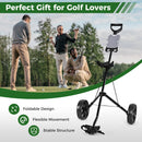 GYMAX Lightweight 2-Wheel Golf Trolley – Black