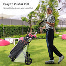 GYMAX Lightweight 2-Wheel Foldable Golf Trolley – Black