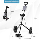 GYMAX Lightweight 2-Wheel Foldable Golf Trolley – Black