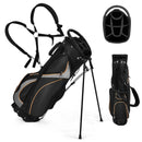 GYMAX Lightweight Golf Stand Bag – 8-Way Top & Rain Hood