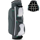 GYMAX Golf Trolley Bag, Lightweight Golf Cart Bag with 14 Way Dividers, 7 Zippered Pockets, Shoulder Strap, Rain Hood, Portable Golf Club Carry Bag (Grey，34 x 29 x 90 cm)