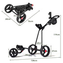 GYMAX Folding 3-Wheel Golf Trolley – Black