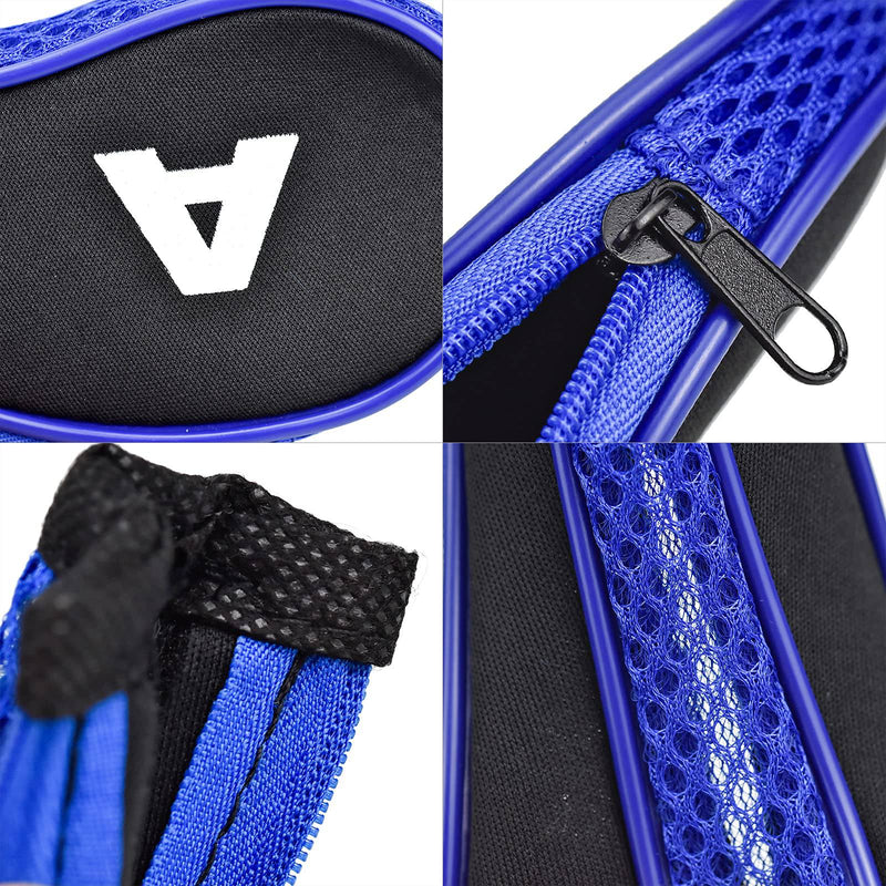 HAOSEA 12Pcs Golf Iron Head Cover,Printing Irons Head Covers Set Club Heads Protector Wedge Head covers with Zip (Black+Blue)