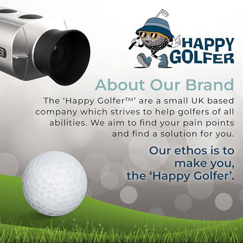 Golf Range Finder up to 1000 Yards | Distance Measuring Device for Yardage Shot Scope | Pocket Size with Magnifying Lens & No Need to Recharge | Rangefinder by Happy Golfer™