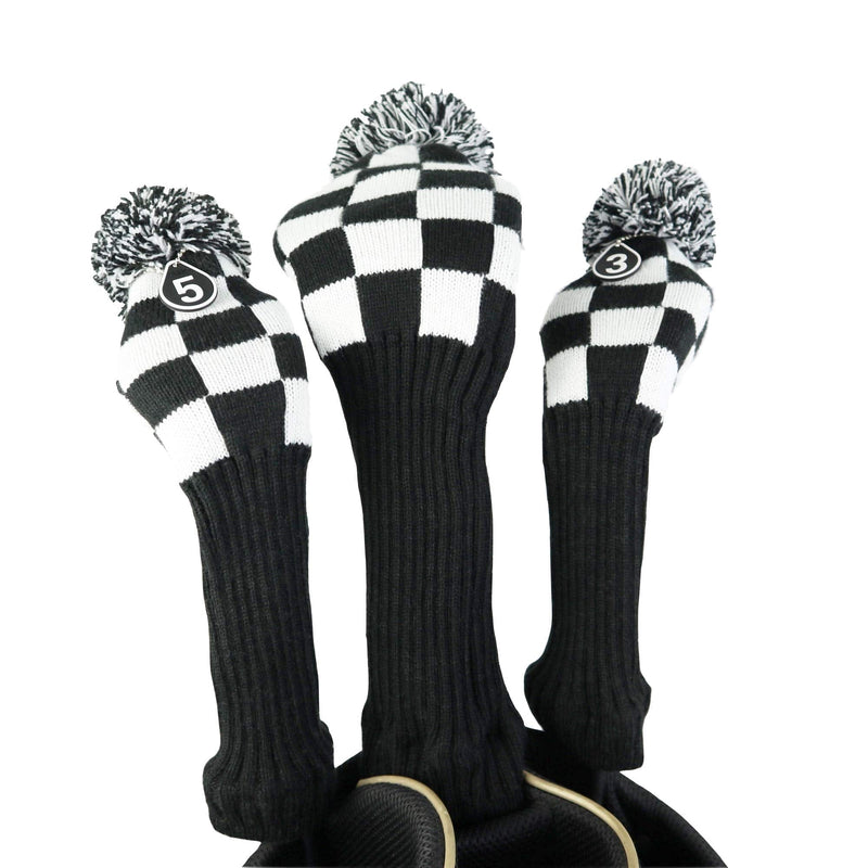 Hauni Stripes Knitted Golf Club Head Covers 3 Piece Set 1 3 5 Driver and Fairway HeadCovers Fits 460cc Drivers…