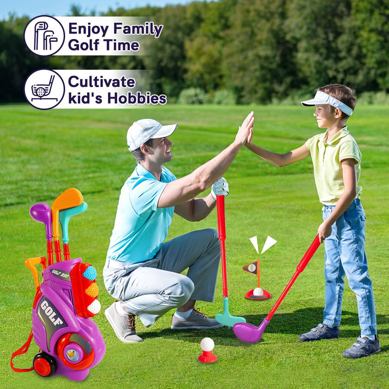 HERSITY Kids Golf Set, Garden Golf Clubs Toddler, Sports Toys Outdoor Indoor Games for Children Boys Girls 3 4 5 6+ Years Old Gifts