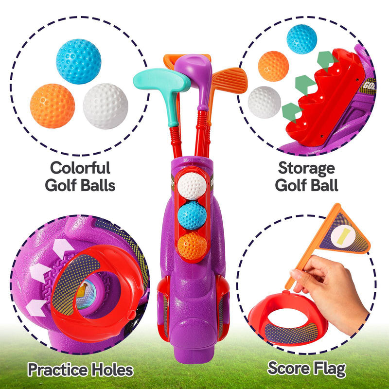 HERSITY Kids Golf Set, Garden Golf Clubs Toddler, Sports Toys Outdoor Indoor Games for Children Boys Girls 3 4 5 6+ Years Old Gifts