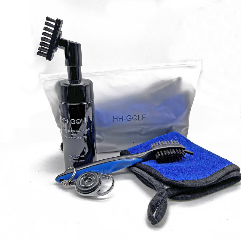 HH-GOLF Golf Club Cleaning Kit, Golf Club Cleaning Brush With Water Spray Bottle & Microfiber towel, Golf Club Groove Cleaner