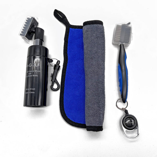 HH-GOLF Golf Club Cleaning Kit, Golf Club Cleaning Brush With Water Spray Bottle & Microfiber towel, Golf Club Groove Cleaner