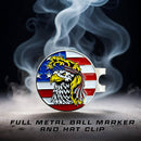 Bald Eagle Bandana Golf Ball Marker and Hat Clip - American Flag Bald Eagle Golf Ball Markers and Hat Clip - Magnetic Novelty America Golf Ball Marker Hat Clip - USA Golf Ball Markers and Hat Clip