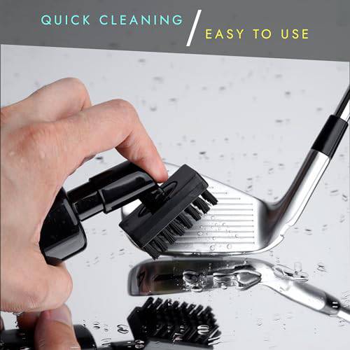 HoleInOne - Golf Club Groove Cleaning Brush with Built in Water Spray and Hook