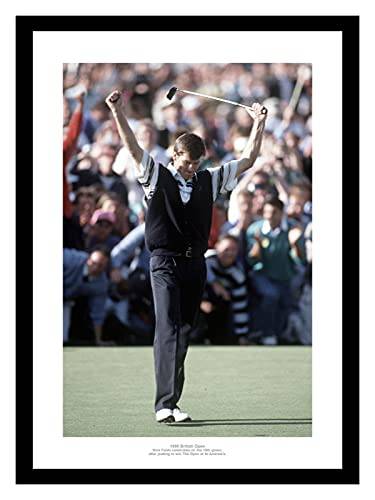 Framed Nick Faldo Wins 1990 British Open Golf Photo Memorabilia