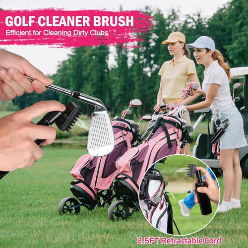 HUIJUTCHEN Golf Accessories, Golf Club Cleaner Brush with Water Spray Bottle Microfiber Golf Towel Kit for Golf Club Bags Golf Ball Storage Bag Plastic Golf Tees Set Golf Gifts for Women Men